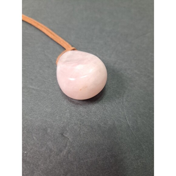 Rose Quartz Teardrop Pendant Necklace Natural Stone Crystal Spiritual Love Stone - Picture 9 of 9
